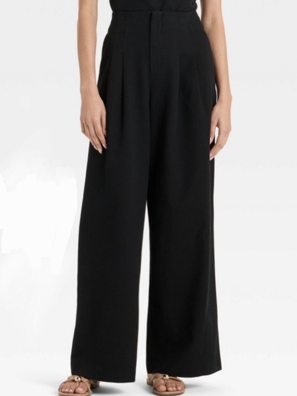 Future Collective Women's High-Waist Wide-Leg Pants - Black Size 8
